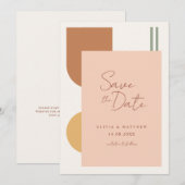 Kleurrijke Boho Terracotta Boog QR Code Trouwen Save The Date (Voorkant / Achterkant)