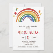 kleurrijke Boho Waterverf Rainbow Boy Baby shower Kaart (Voorkant)