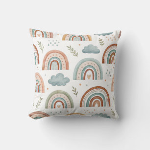 Kleurrijke Boho Waterverf Regenbogen Moderne Kinde Kussen