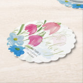 Kleurrijke Boho Waterverf Spring Floral Kartonnen Onderzetters (Gekanteld)