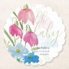 Kleurrijke Boho Waterverf Spring Floral Kartonnen Onderzetters