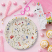 Kleurrijke Boho waterverf wilde bloem Papieren Bordje (Feest)