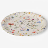 Kleurrijke Boho waterverf wilde bloem Papieren Bordje (Gekanteld)