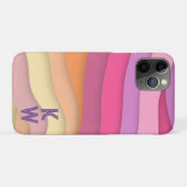 Kleurrijke Boho Wavy Stripes Monogram twee letters Case-Mate iPhone Case (Achterkant (horizontaal))