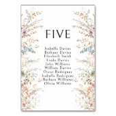 Kleurrijke Boho Wilde Bloem Bruiloft Tafel Nummers Kaart (Voorkant)