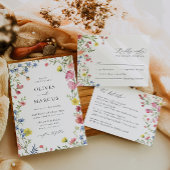 Kleurrijke Boho Wildflower sprookje Elegante bruil Kaart