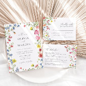 Kleurrijke Boho Wildflower sprookje Elegante bruil Save The Date