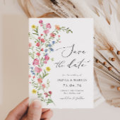 Kleurrijke Boho Wildflower sprookje Elegante bruil Save The Date