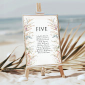 Kleurrijke Boho Wildflower Trouwtafelnummers Kaart