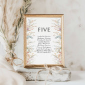 Kleurrijke Boho Wildflower Trouwtafelnummers Kaart