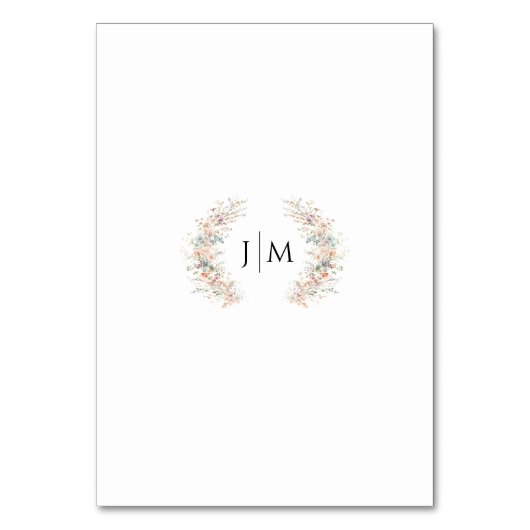 Kleurrijke Boho Wildflower Trouwtafelnummers Kaart (Achterkant)