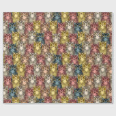 Kleurrijke Boho Woodland Uil Patroon Cadeaupapier (Vlak)