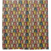 Kleurrijke Boho Woodland Uil Patroon Douchegordijn (Voorkant)