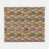 Kleurrijke Boho Woodland Uil Patroon Fleece Deken (Voorkant (Horizontaal))