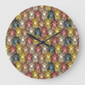 Kleurrijke Boho Woodland Uil Patroon Grote Klok (Voorkant)