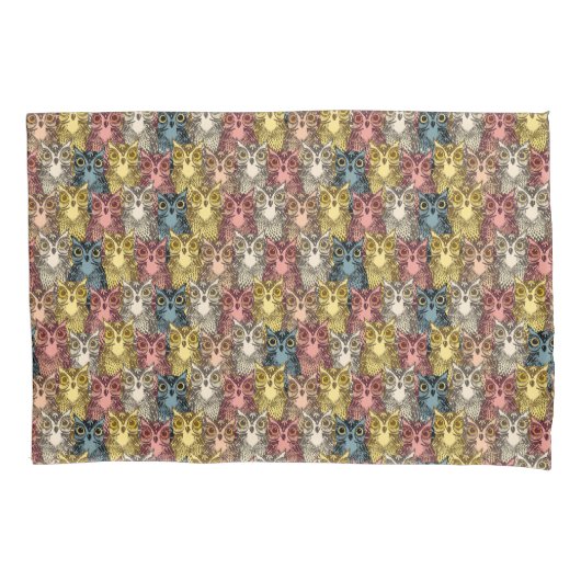 Kleurrijke Boho Woodland Uil Patroon Kussensloop (Voorkant)