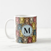 Kleurrijke Boho Woodland Uil Patroon & Monogram Koffiemok (Links)