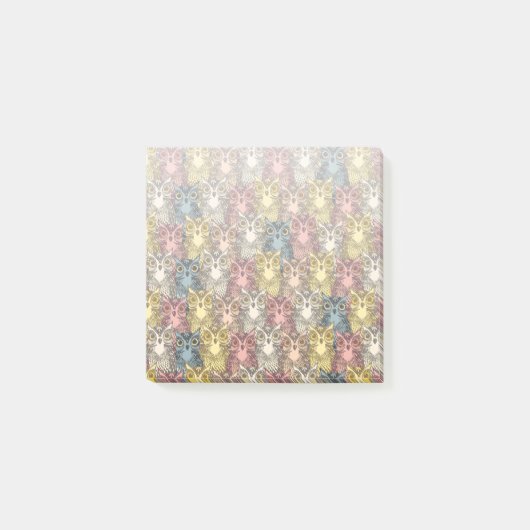Kleurrijke Boho Woodland Uil Patroon Post-it® Notes (Voorkant)
