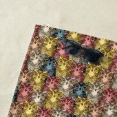 Kleurrijke Boho Woodland Uil Patroon Strandlaken (In situ)