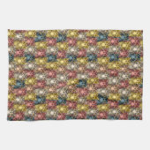 Kleurrijke Boho Woodland Uil Patroon Theedoek (Horizontaal)