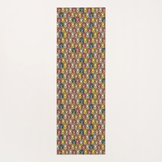 Kleurrijke Boho Woodland Uil Patroon Yogamat (Achterkant)