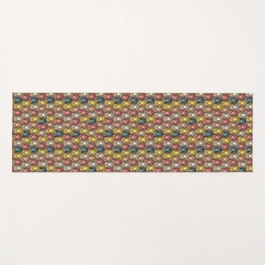 Kleurrijke Boho Woodland Uil Patroon Yogamat (Voorkant (horizontaal))