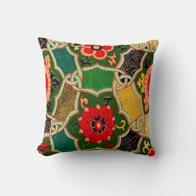 Kleurrijke Boho Worp Kussen Oriëntaals Ontwerp 16  (Voorkant)