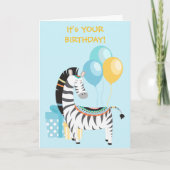 Kleurrijke Boho Zebra Kids Verjaardag Kaart (Voorkant)