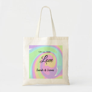 Kleurrijke bohpatroon verlovingshuwelijk koppel tote bag