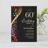 Kleurrijke Bokeh 60e verjaardagsfeestje Kaart (Staand voorkant)