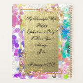 Kleurrijke Bokeh Abstract Gouden Lijst & Vlinder Planner (Achterkant)