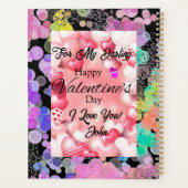 Kleurrijke Bokeh Abstracte Momogram Valentijn's Da Planner (Achterkant)