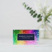 Kleurrijke Bokeh glitter en schittert Visitekaartje (Staand voorkant)