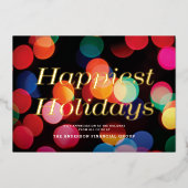 Kleurrijke Bokeh Happiest Feestdagen Gouden Kerst (Voorkant)