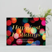 Kleurrijke Bokeh Happiest Feestdagen Gouden Kerst (Staand Voorkant)