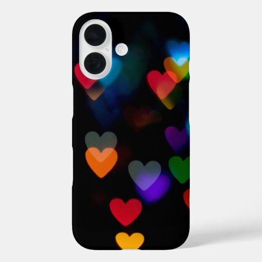 Kleurrijke Bokeh Heart Lights op zwart Case-Mate iPhone Case (Achterkant)