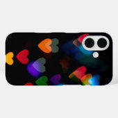 Kleurrijke Bokeh Heart Lights op zwart Case-Mate iPhone Case (Achterkant (horizontaal))