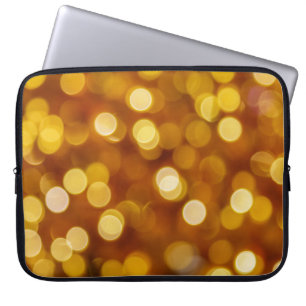 Kleurrijke bokeh lichten, Kerstmisachtergrond. Laptop Sleeve