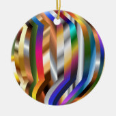 Kleurrijke bol, helder en glanzend, keramisch ornament (Voorkant)