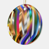 Kleurrijke bol, helder en glanzend, keramisch ornament (Links)