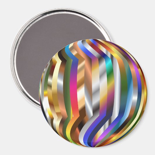 Kleurrijke bol, helder en glanzend, magneet (Voorkant / Achterkant)