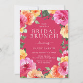 Kleurrijke Bold Bloemen Roze Vrijgezellenfeest Bru Kaart (Voorkant)