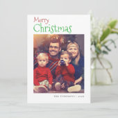 Kleurrijke Bold Christmas Familie Foto's Vakantie  Feestdagenkaart (Staand voorkant)