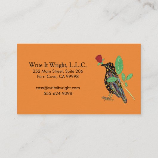 Kleurrijke Bold Mexican Folk Art Oaxacan Crow & Ro Visitekaartje (Achterkant)