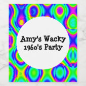 Kleurrijke Bold Neon Abstract Wijn Etiket (Enkel label)