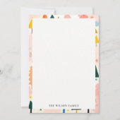 Kleurrijke Bold Retro Abstracte Kerst Landschap Notitiekaartje (Voorkant)