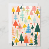 Kleurrijke Bold Retro Abstracte Kerst Landschap Notitiekaartje (Achterkant)