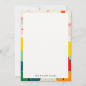 Kleurrijke Bold Retro Abstracte Kerst Landschap Notitiekaartje (Voorkant)