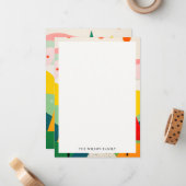 Kleurrijke Bold Retro Abstracte Kerst Landschap Notitiekaartje (Voorkant / Achterkant in situ)