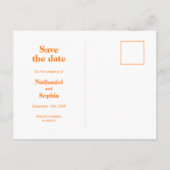 Kleurrijke Bold Roze Sinaasappel Typografie Save t Briefkaart (Achterkant)